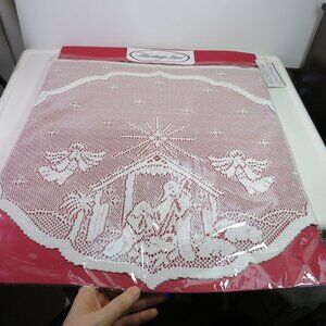 Heritage Lace Nativity Scene 19x90" Nativity, Angel, Wisemen & Town LARGE LACE